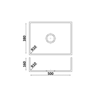 WS500 – chiuvetă din piatră acrilică GRANDEX