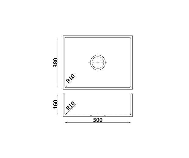 WS500 – chiuvetă din piatră acrilică GRANDEX