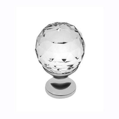 Buton mobilă WHITE CRYSTAL D20 mm, crom