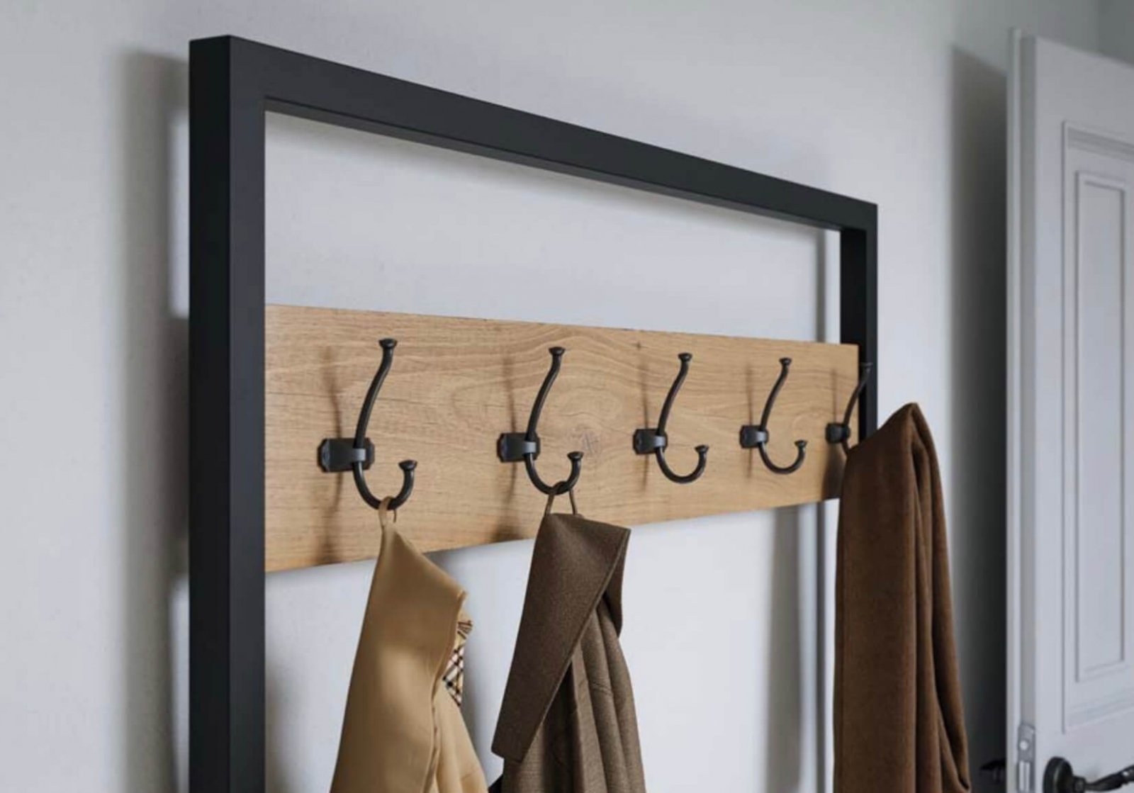 Agățătoare cuier CRAFT 134x66 mm, negru mat