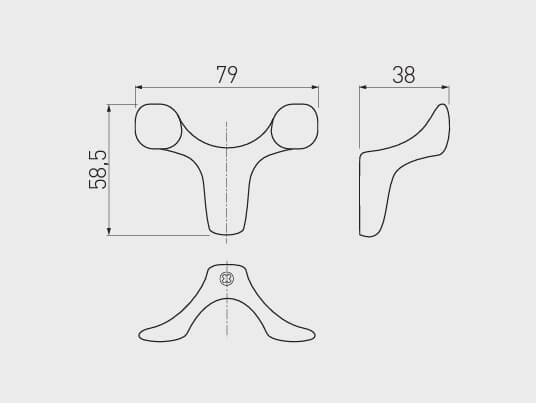 Agățătoare cuier TOLEDO Bo 79x58 mm, cromat