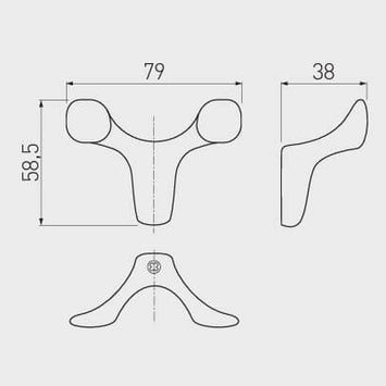 Agățătoare cuier TOLEDO Bo 79x58 mm, cromat