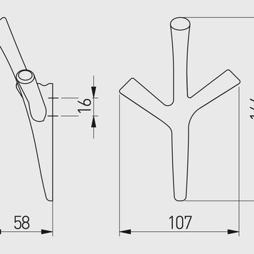 Agățătoare cuier WALENCIA 107x164 mm, cromat