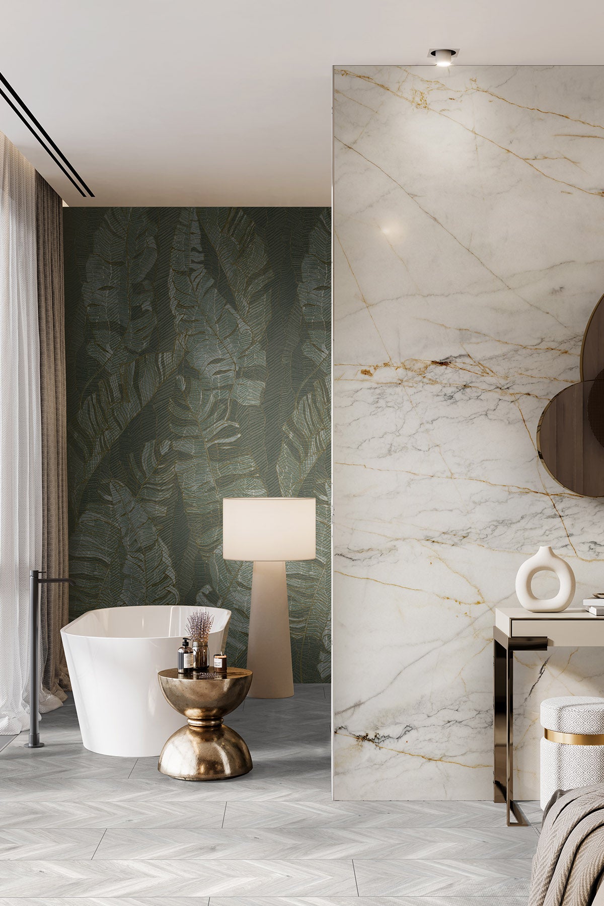 Placă decorativă SPC – R154 Marble Gold