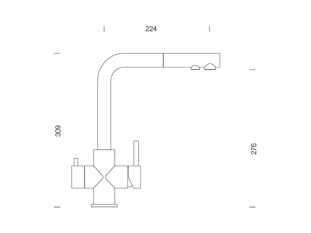 Baterie bucătărie Schock Vitus White Gold cu cap extractibil, 3 căi, cartuș ceramic