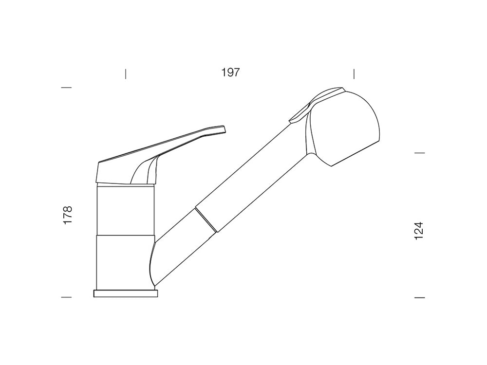 Baterie bucătărie Schock Cosmo Cristalite Nero cu cap extractibil, 2 tipuri de jet, aspect granit, cartuș ceramic, negru