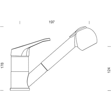 Baterie bucătărie Schock Cosmo Cristalite Vanilla cu cap extractibil, 2 tipuri de jet, aspect granit, cartuș ceramic, bej deschis