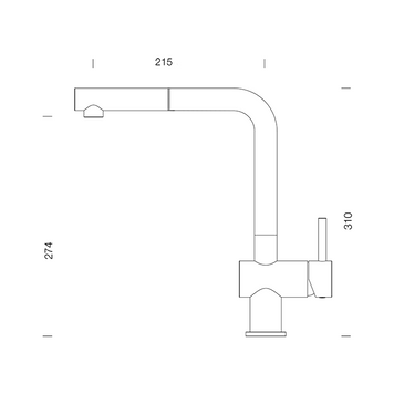 Baterie bucătărie Schock Epos Cristalite Croma cu cap extractibil, aspect granit, cartuș ceramic, gri