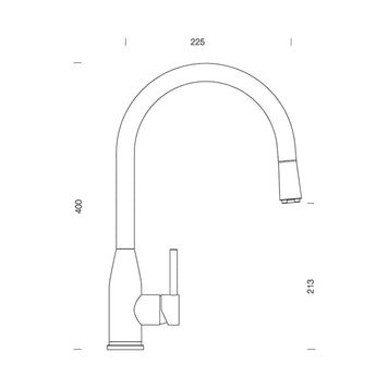 Baterie bucătărie Schock Kavus White Gold cu cap extractibil, cartuș ceramic