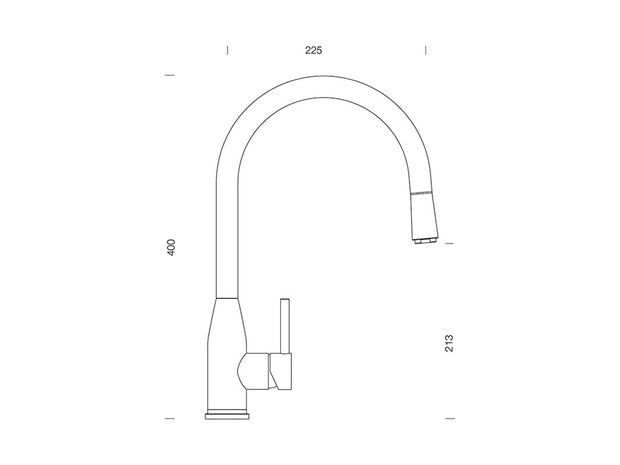 Baterie bucătărie Schock Kavus Inox Periat cu cap extractibil, cartuș ceramic