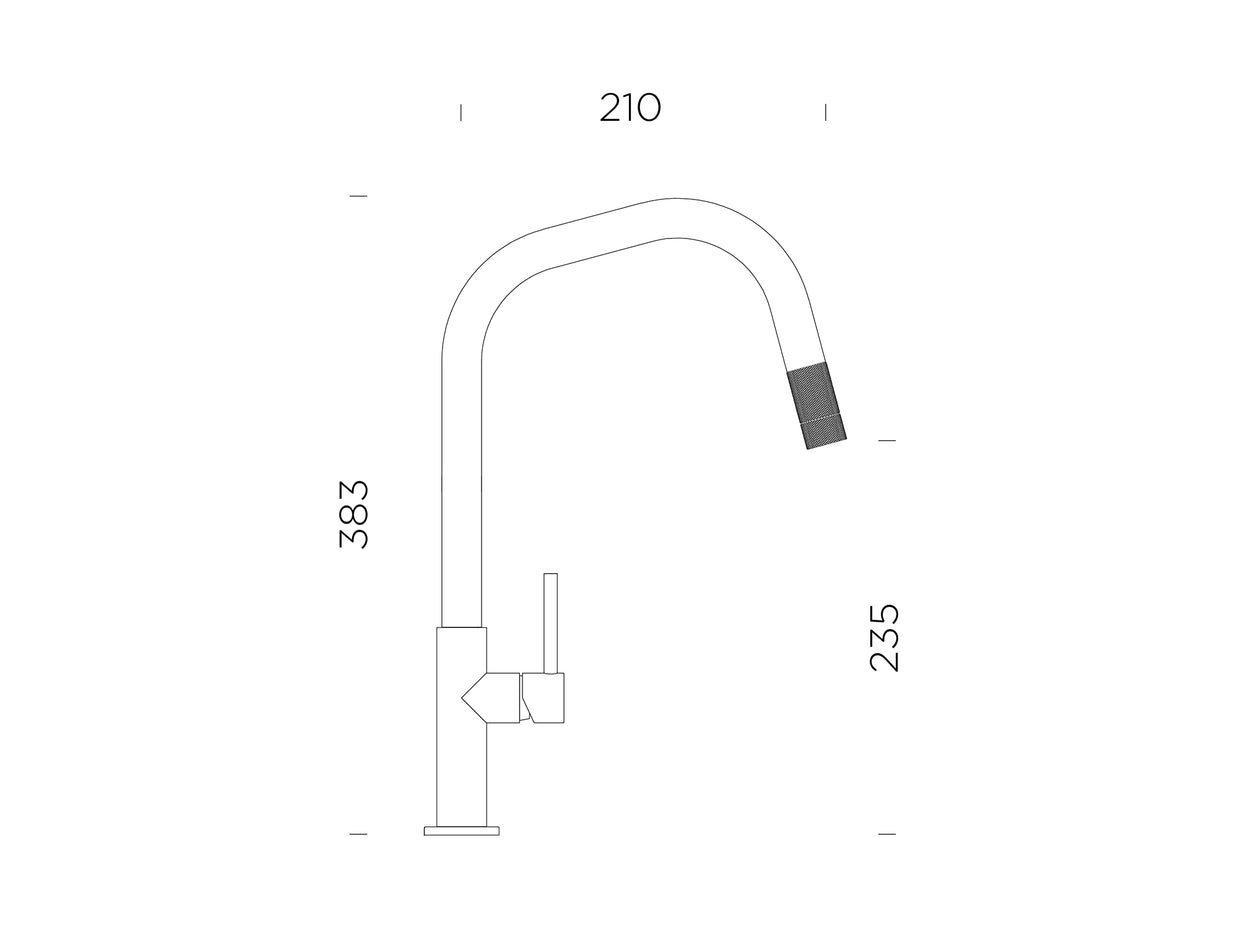 Baterie bucătărie Schock Talinos Negru cu cap extractibil, cartuș ceramic