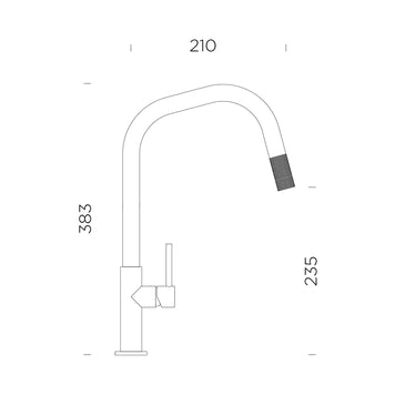 Baterie bucătărie Schock Talinos inox periat cu cap extractibil, cartuș ceramic