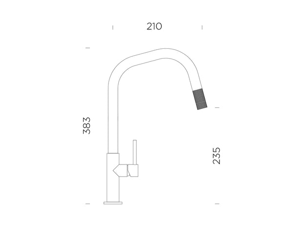 Baterie bucătărie Schock Talinos inox periat cu cap extractibil, cartuș ceramic