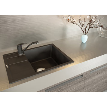 Baterie bucătărie Schock Cosmo Cristalite Vanilla, aspect granit, cartuș ceramic, bej deschis