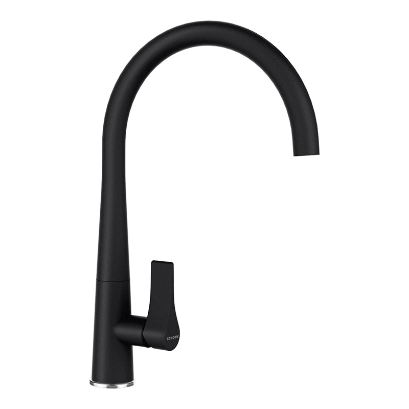 Baterie bucătărie Schock Gota Cristadur Negru, aspect granit, cartuș ceramic