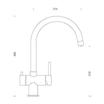 Baterie bucătărie Schock Ares Cristadur Puro, 3 căi, aspect granit, cartuș ceramic, negru intens