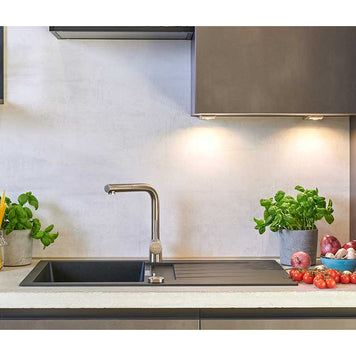 Baterie bucătărie Schock Laios Inox Periat cu cap extractibil, cartuș ceramic, inox satinat