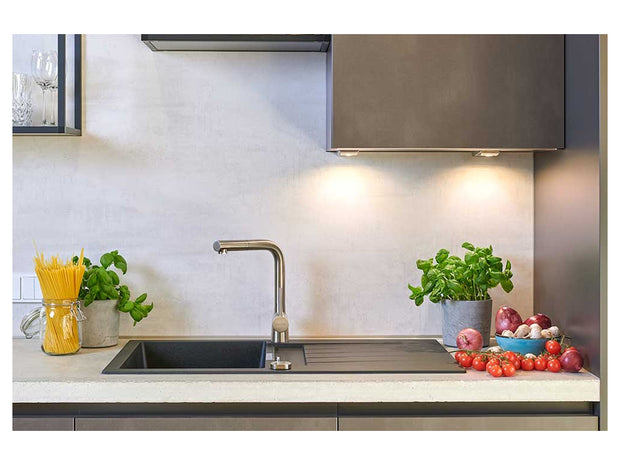 Baterie bucătărie Schock Laios White Gold cu cap extractibil, cartuș ceramic, inox auriu