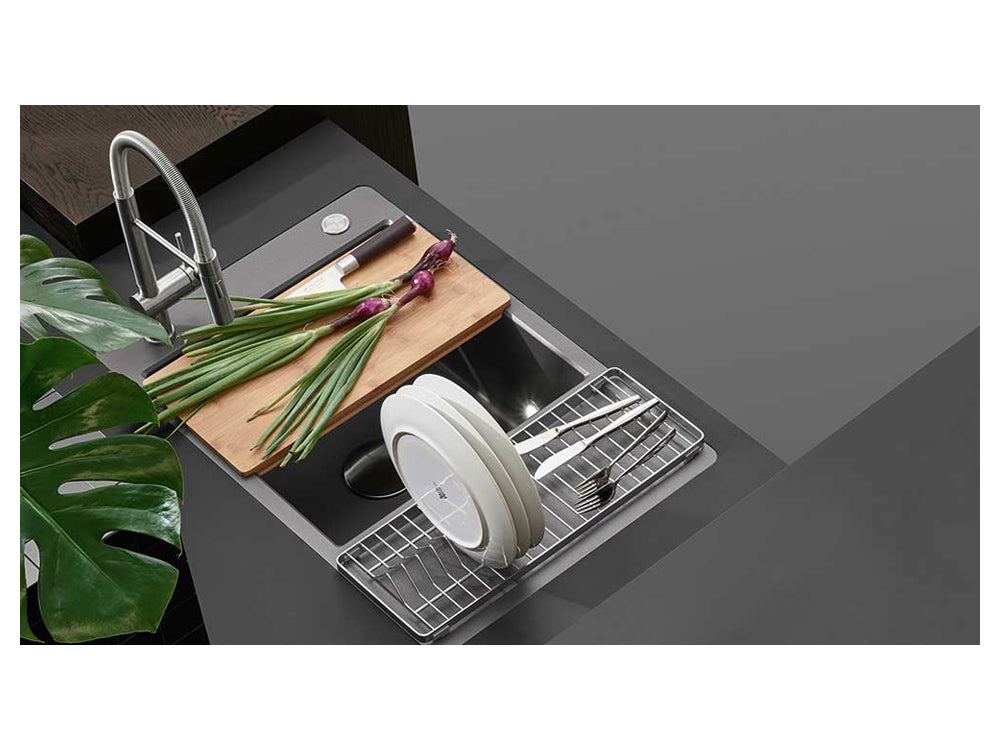 Baterie bucătărie Schock Sina Inox Periat, cap mobil, 2 tipuri de jet, cartuș ceramic