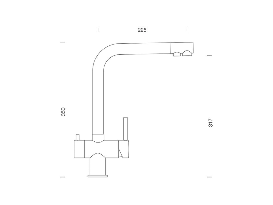 Baterie bucătărie Schock Vitus Inox Periat, 3 căi, cartuș ceramic