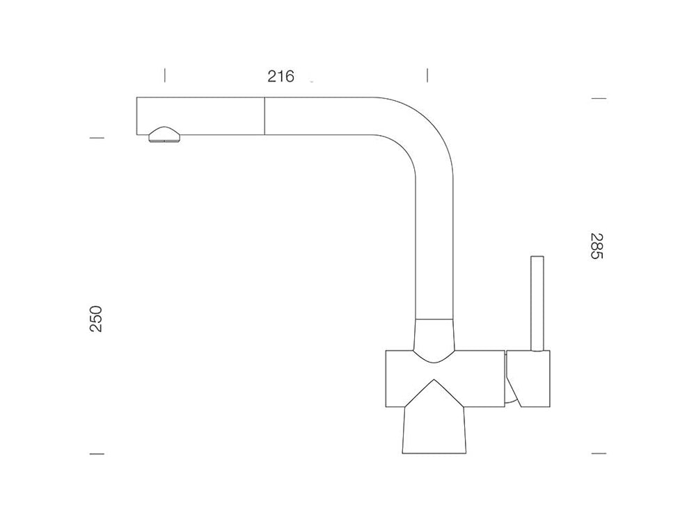Baterie bucătărie Schock Laios Cristadur Magma cu cap extractibil, aspect granit, cartuș ceramic, negru metalizat