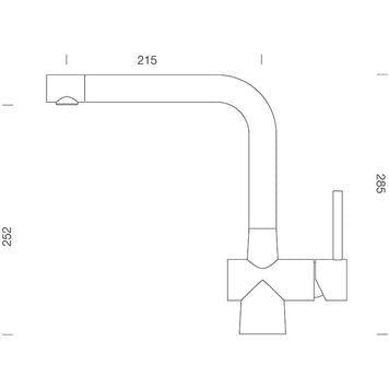 Baterie bucătărie Schock Laios Inox Periat, aspect metalic, cartuș ceramic, inox satinat