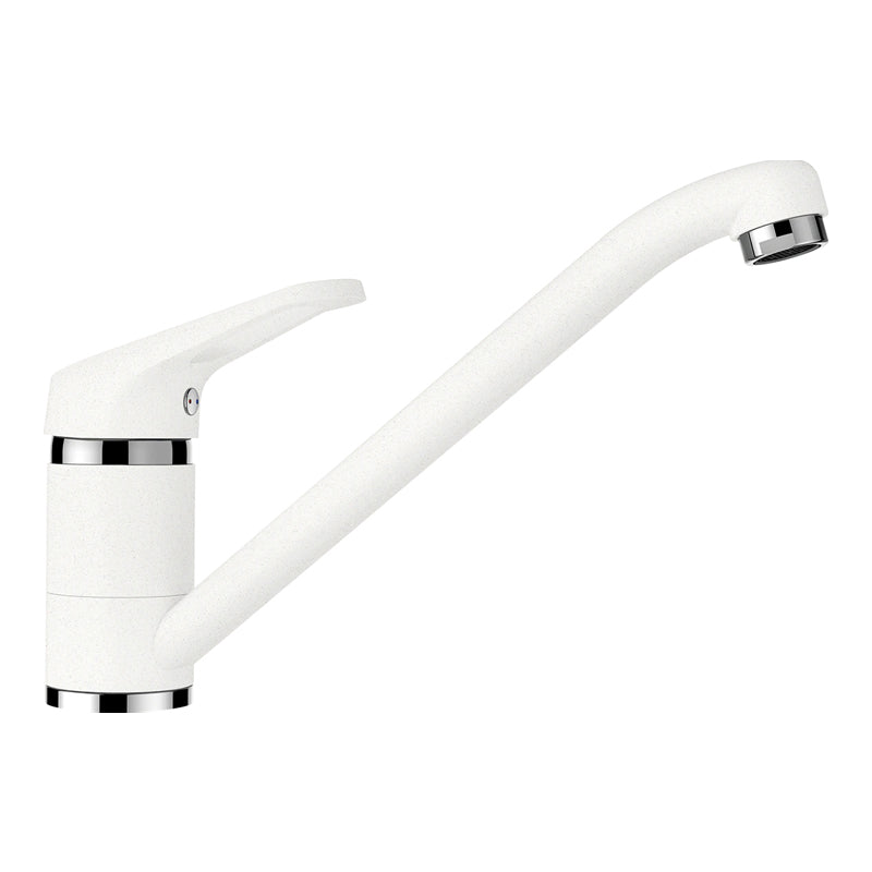 Baterie bucătărie Schock Cosmo Cristalite Alpina, aspect granit, cartuș ceramic, alb