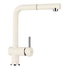 Baterie bucătărie Schock Epos Cristalite Vanilla cu cap extractibil, aspect granit, cartuș ceramic, bej deschis