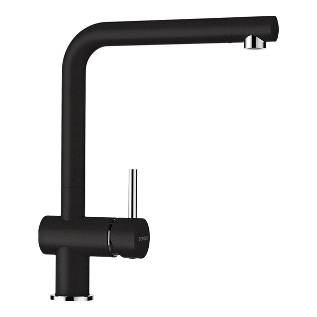 Baterie bucătărie Schock Epos Cristalite Nero, aspect granit, cartuș ceramic, negru