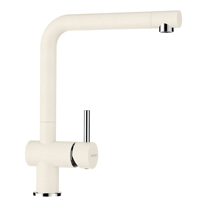 Baterie bucătărie Schock Epos Cristalite Vanilla, aspect granit, cartuș ceramic, bej deschis