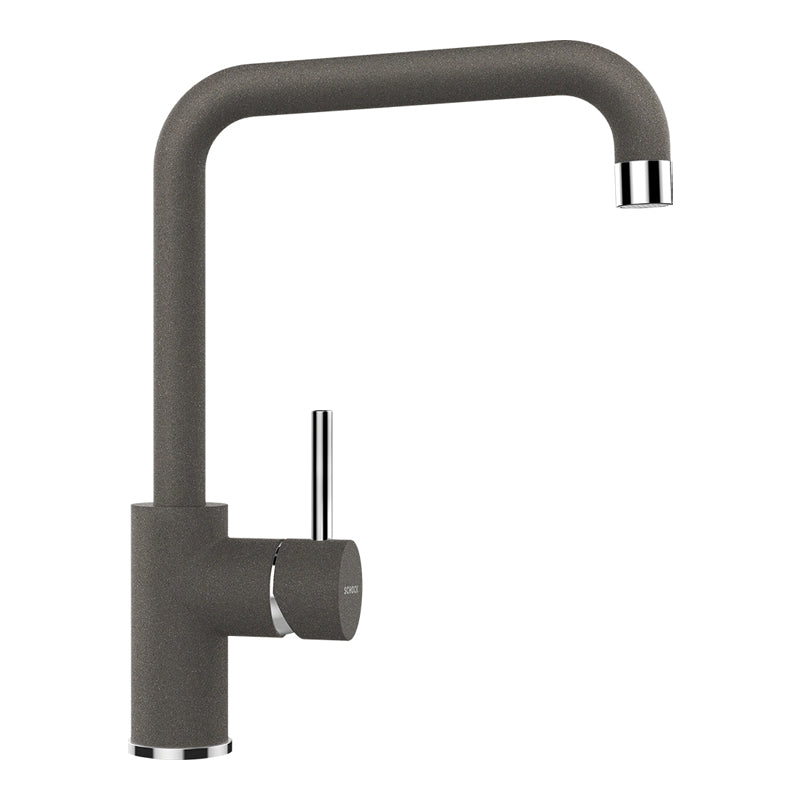 Baterie bucătărie Schock Fonos Cristalite Asphalt, aspect granit, cartuș ceramic, gri asfalt