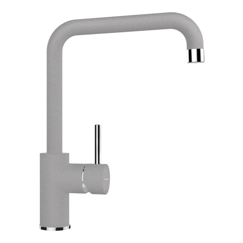 Baterie bucătărie Schock Fonos Cristalite Croma, aspect granit, cartuș ceramic, gri