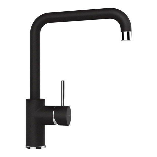 Baterie bucătărie Schock Fonos Cristalite Nero, aspect granit, cartuș ceramic, negru