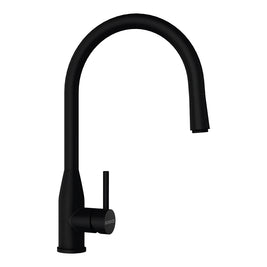 Baterie bucătărie Schock Kavus Cristadur Puro cu cap extractibil, aspect granit, cartuș ceramic, negru intens