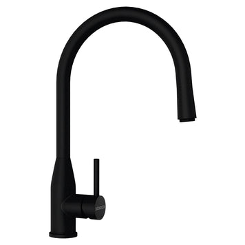 Set chiuvetă bucătărie Schock Greenwich N-100XL 750 x 456 mm Cristadur Puro, negru intens cu părți vizibile și baterie bucătărie Schock Kavus cu cap extractibil Puro