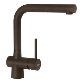 Baterie bucătărie Schock Laios Cristadur Bronze cu cap extractibil, aspect granit, cartuș ceramic, maro bronz