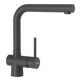 Baterie bucătărie Schock Laios Cristadur Stone cu cap extractibil, aspect granit, cartuș ceramic, gri piatră