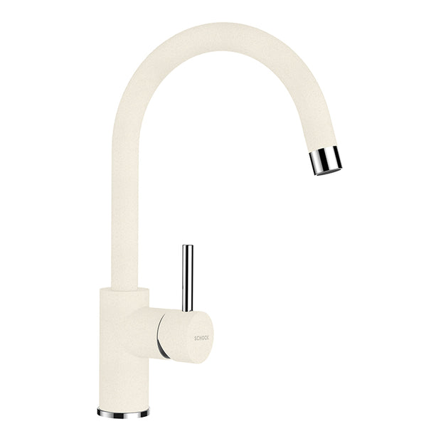 Baterie bucătărie Schock Plutos Cristalite Vanilla, aspect granit, cartuș ceramic, bej deschis