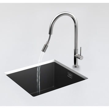 Baterie bucătărie Schock Talia inox periat cu cap extractibil, cartuș ceramic