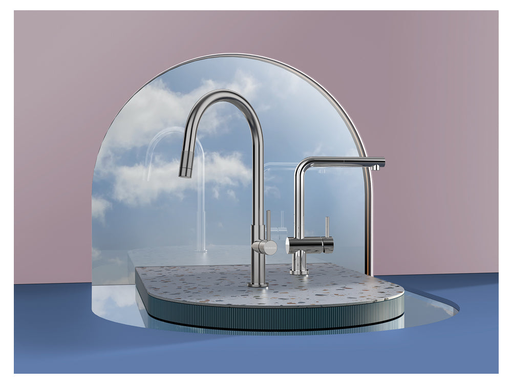 Baterie bucătărie Schock Talia inox periat cu cap extractibil, cartuș ceramic