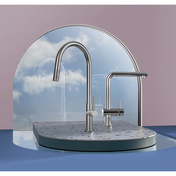 Baterie bucătărie Schock Talia inox periat cu cap extractibil, cartuș ceramic