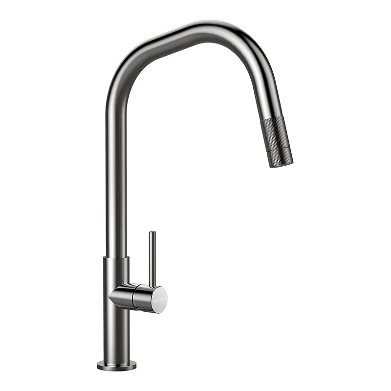 Baterie bucătărie Schock Talinos inox periat cu cap extractibil, cartuș ceramic