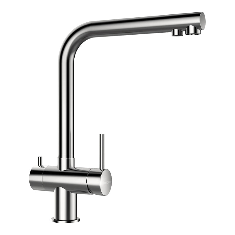 Baterie bucătărie Schock Vitus Inox Periat, 3 căi, cartuș ceramic