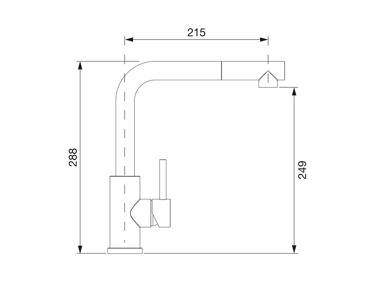 Baterie bucătărie Schock Kantus inox periat cu cap extractibil, cartuș ceramic