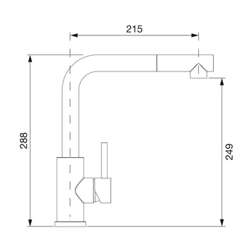 Baterie bucătărie Schock Kantus inox periat cu cap extractibil, cartuș ceramic