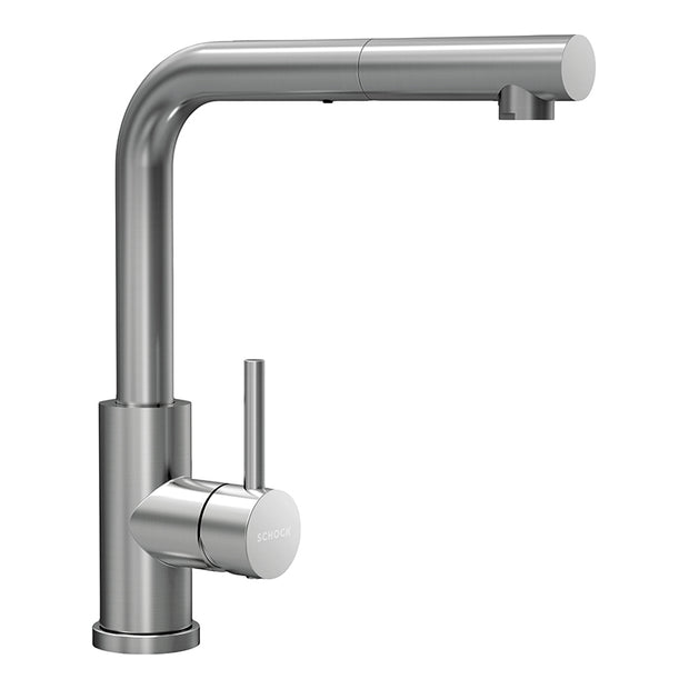 Baterie bucătărie Schock Kantus inox periat cu cap extractibil, cartuș ceramic