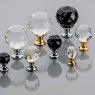 Buton mobilă CRYSTAL PALACE 30x44 mm, negru