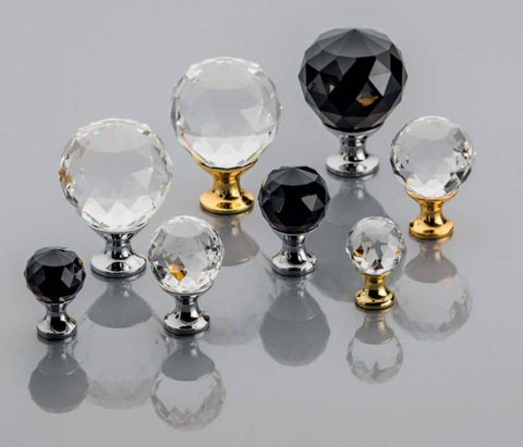 Buton mobilă CRYSTAL PALACE 30x44 mm, negru