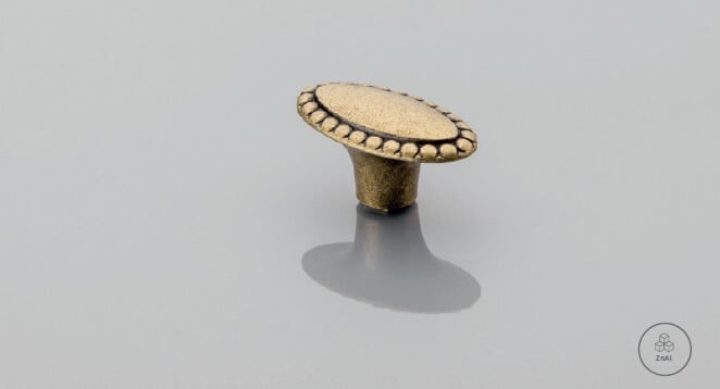 Buton mobilă GZ-1148 39x21 mm, alamă antichizată
