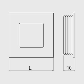 Buton mobilă îngropat B226, 40x40 mm, negru mat